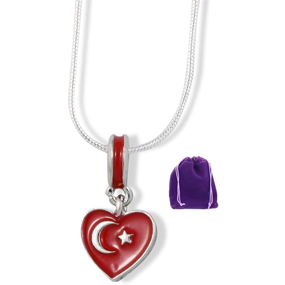 Turkish Flag Charm Snake Chain Necklace